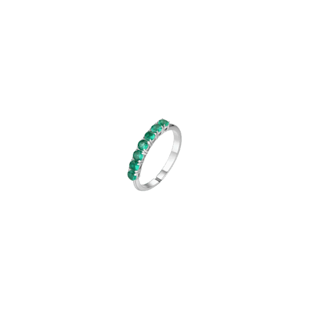 ANELLO DONNA IN ACCIAIO CON ZIRCONI VERDI