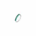 ANELLO DONNA IN ACCIAIO CON ZIRCONI VERDI
