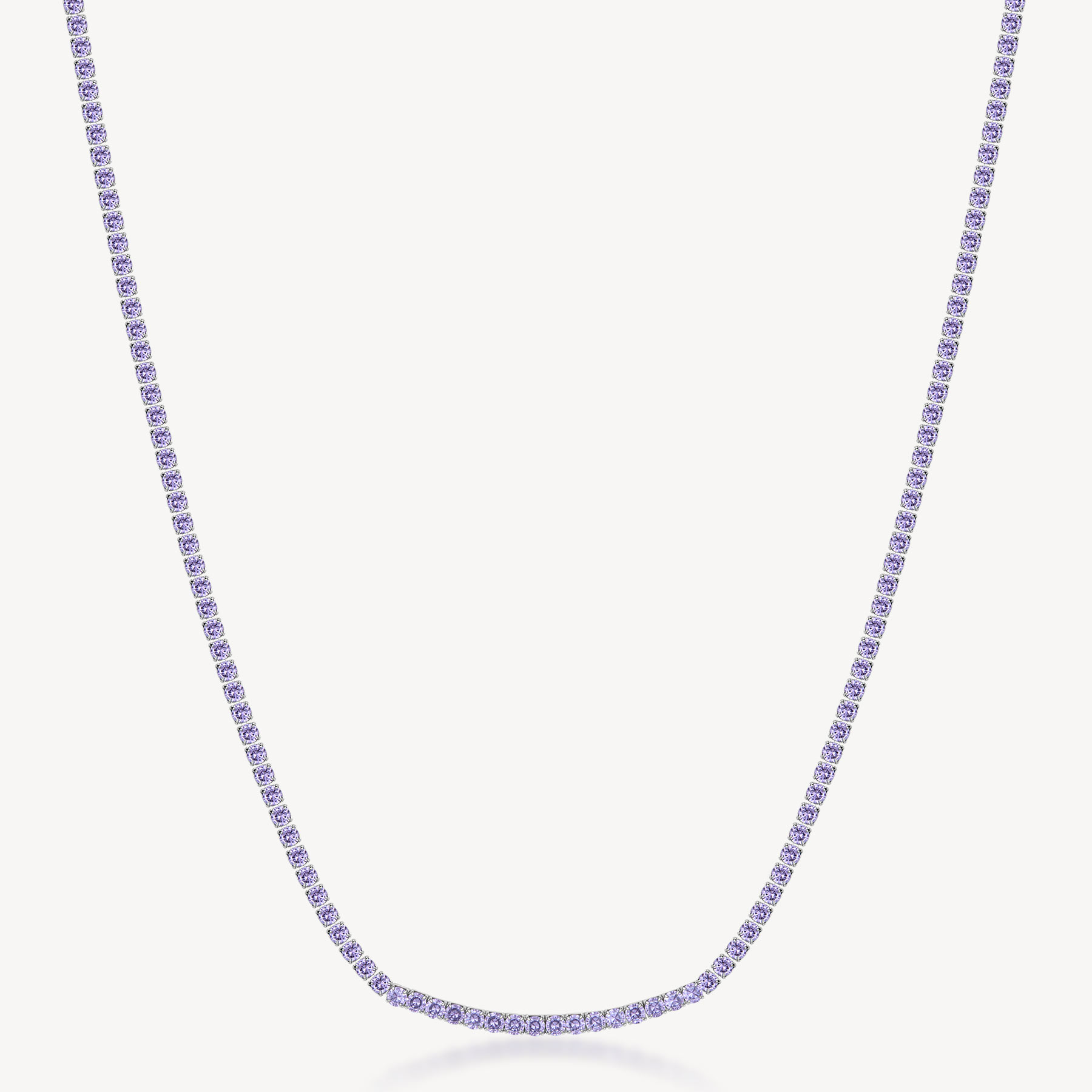 Collana DESIDERI in acciaio 316L, cubic zirconia viola