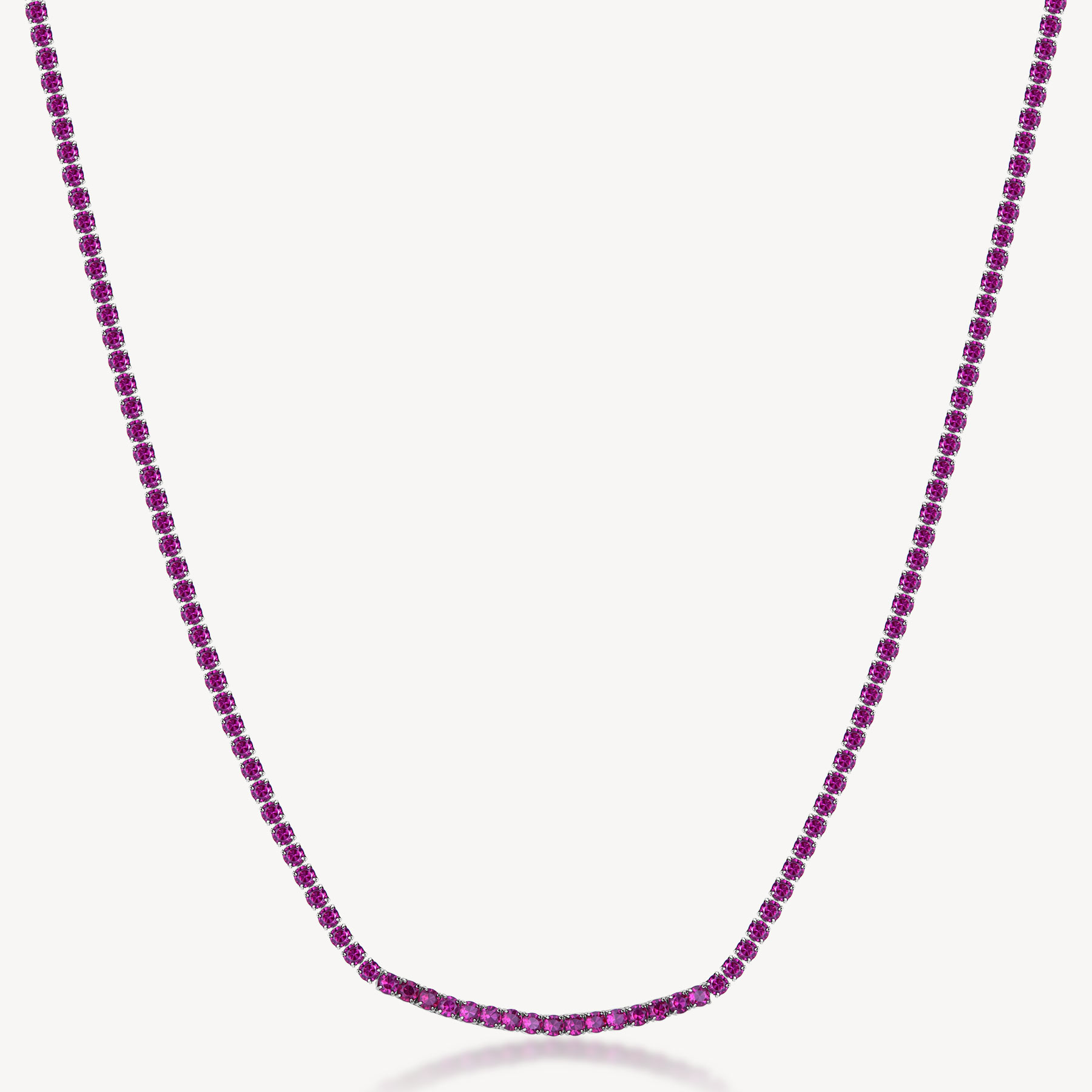 Collana DESIDERI in acciaio 316L, cubic zirconia rosso