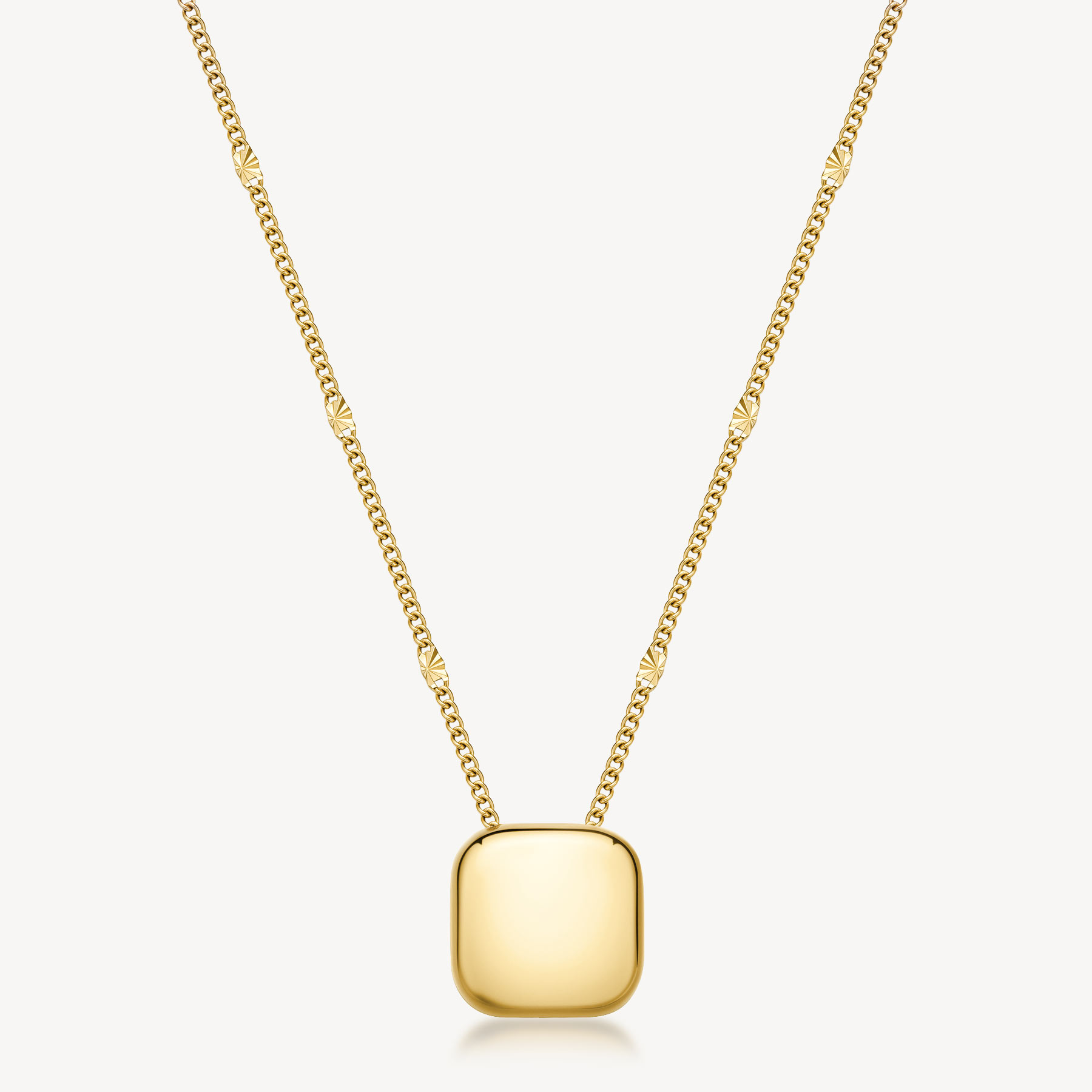 Collana MUSE in acciaio 316L, finitura pvd colore oro