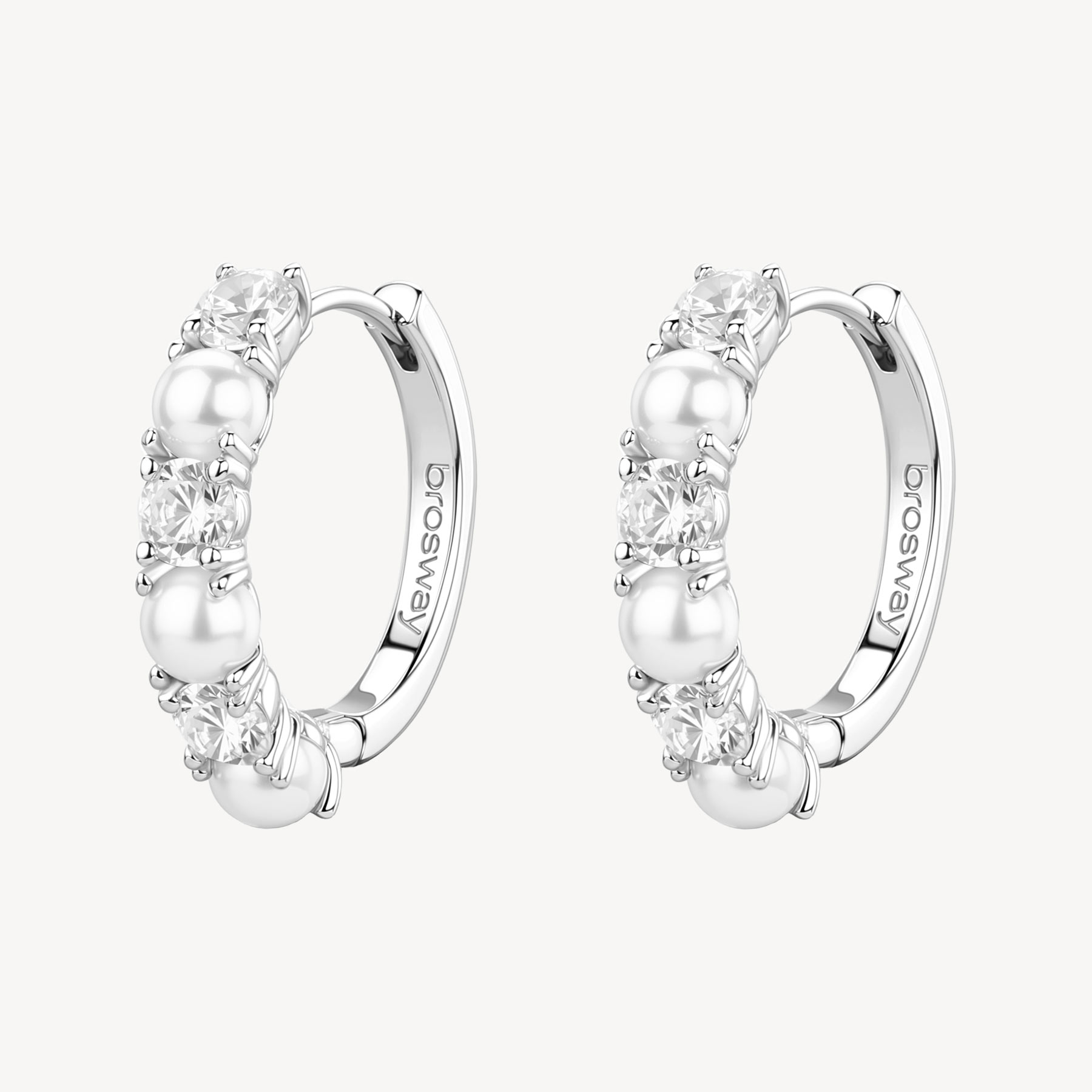 Orecchini a cerchietto FANCY in argento 925/1000 rodiato