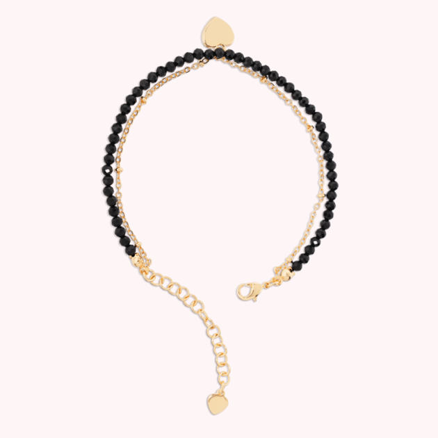 Bracciale Multifilo con Ciondolo Cuore e Pietre Naturali
