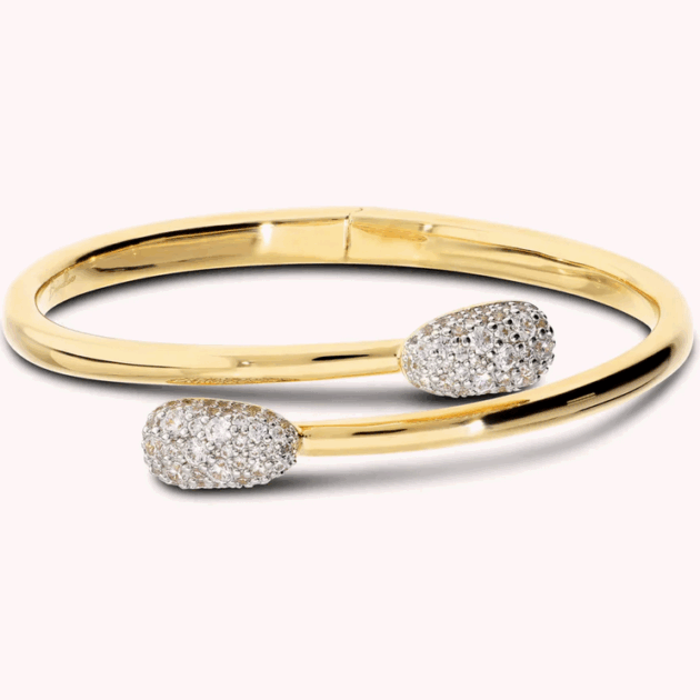 Bracciale Rigido Contrarié con Pavé di Cubic Zirconia
