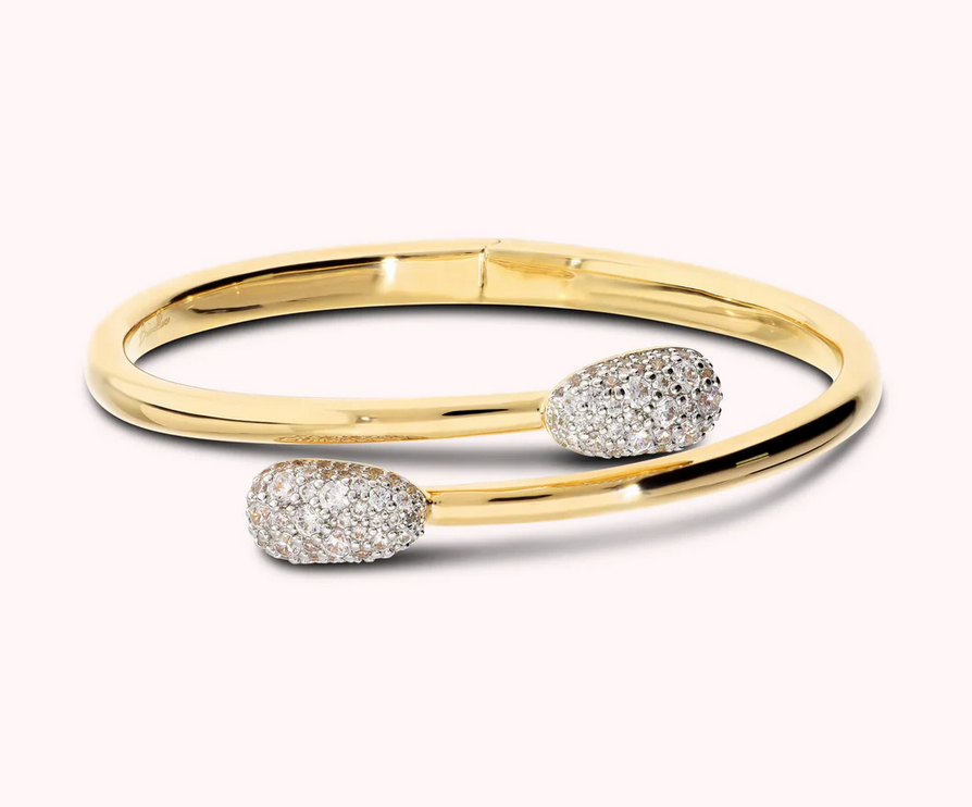 Bracciale Rigido Contrarié con Pavé di Cubic Zirconia