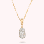 Collana con Pepita Lucida e Ciondolo in Pavé di Cubic Zirconia