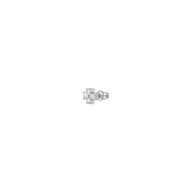 MONO ORECCHINO DONNA IN ACCIAIO CON QUADRIFOGLIO E PETALI CON ZIRCONE BIANCO