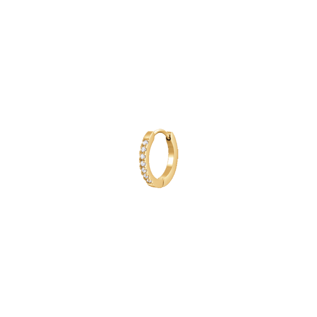 MONO ORECCHINO DONNA IN ACCIAIO IP GOLD CON ZIRCONI BIANCHI