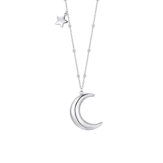 COLLANA DONNA IN ACCIAIO CON LUNA E CHARM STELLA