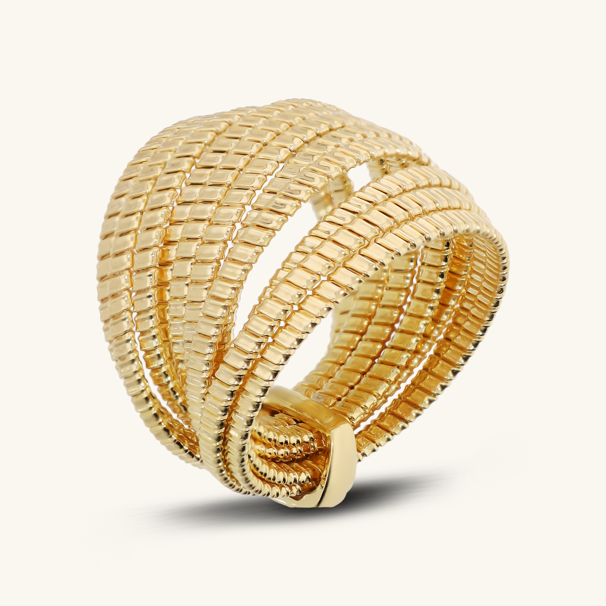 Anello a Fascia Multifilo Texture Rigata