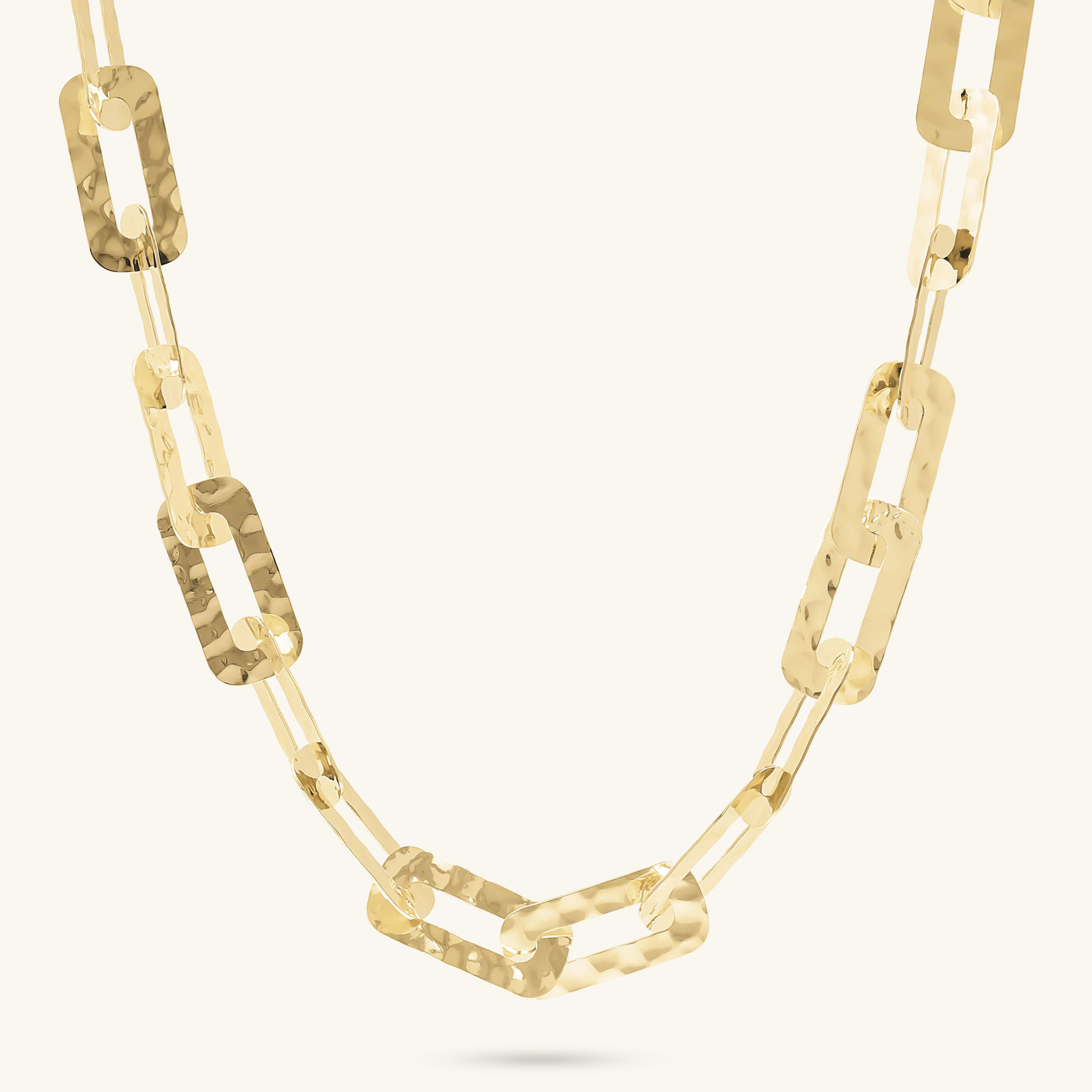 Collana Catena Rettangolare Piatta Martellata