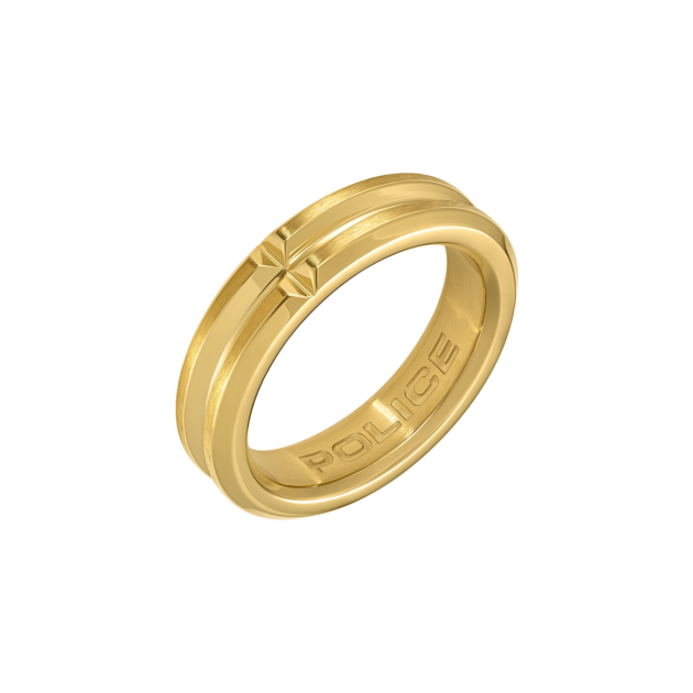 Anello Police in acciaio dorato 316L