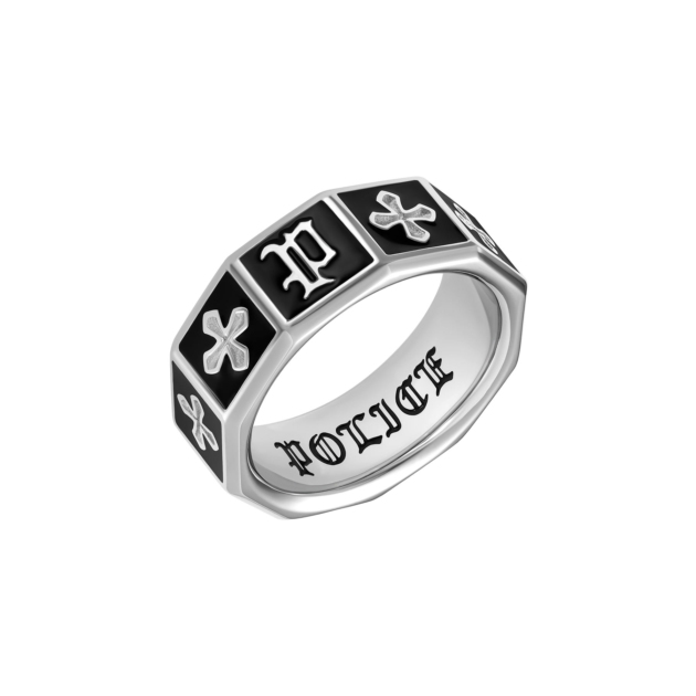 Anello smaltato Police in acciaio 316L