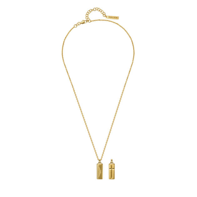 POLICE necklace in 316L stainless steel, gold pvd finish, satin finish with pendant